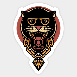 Funny Vintage Rich Panther Cartoon Sticker